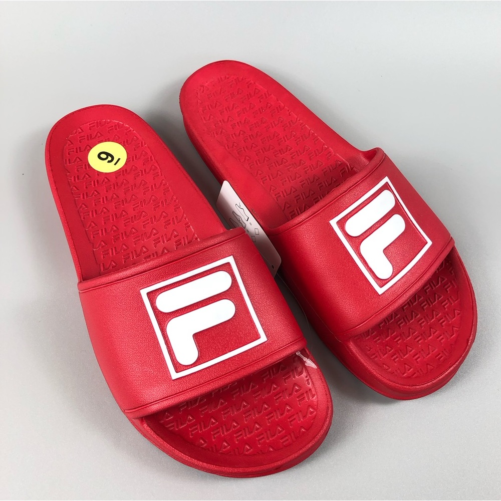 Fila Unisex Red/White Slide Sandals